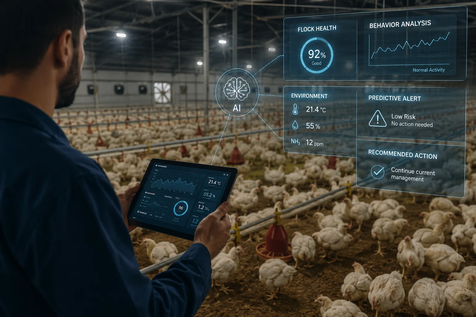 Machine perception and computer vision for poultry flock observation